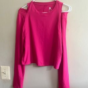 All In Motion Long Sleeve Cropped Top Large Womens pink workout top active EUC